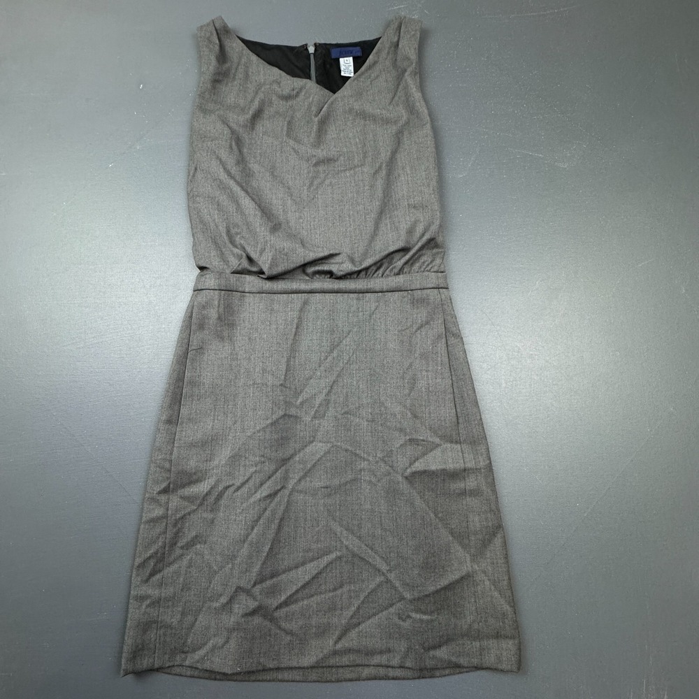 J.Crew Women's 2 Gray Wool Sheath Dress Sleeveless Lined Career Workwear Classic